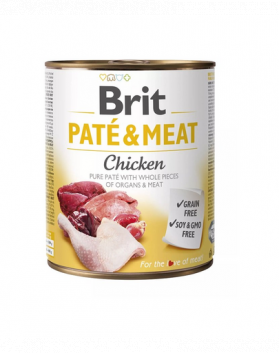 BRIT Pate&amp;Meat chicken 800 g Hrana pentru caini adulti, pateu cu pui