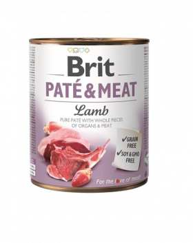 BRIT Pate&amp;Meat lamb 800 g Conserva pentru caini, pateu cu miel