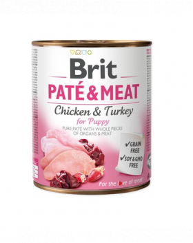 BRIT Pate&amp;Meat puppy 800 g Hrana umeda pentru catei, pateu cu pasare