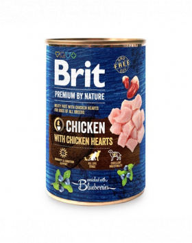 BRIT Premium by Nature Chicken and hearts 400 g Hrana umeda pentru caini, cu pui si inimi