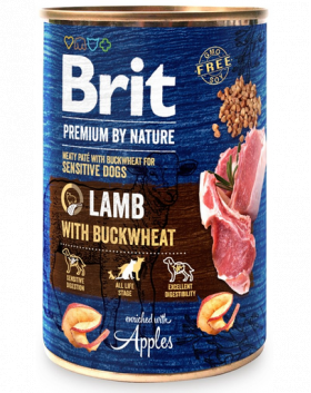 BRIT Premium by Nature Lamb and buckwheat 400 g Hrana umeda caine adult, cu miel si hrisca