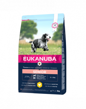 EUKANUBA Caring Senior Medium Breed hrana uscata caini seniori talie medie, bogat in pui 3kg