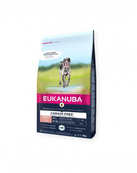 EUKANUBA Grain Free Senior Large Ocean Fish 3 kg bogat in peste oceanic, hrana caini senior rasa mare