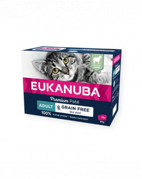 EUKANUBA Grain Free Adult Pateu de miel 12 x 85 g