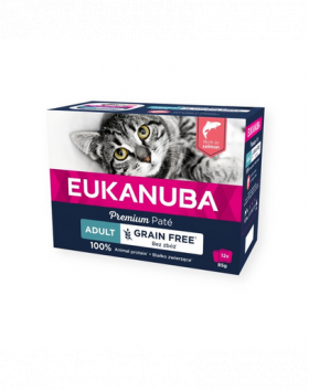 EUKANUBA Grain Free Adult Pateu de somon 12 x 85 g