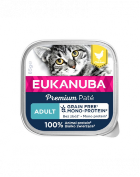 EUKANUBA Grain Free Adult Pateu monoproteic de pui 16 x 85 g