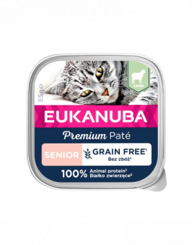 EUKANUBA Grain Free Senior Pateu pentru pisici Senior Lamb 16 x 85 g