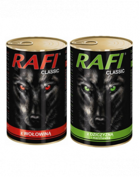 DOLINA NOTECI Rafi Classic Conserve pentru caini, cu vita si vanat 12x800g