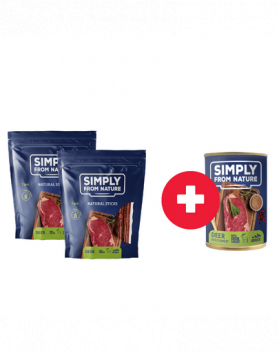 SIMPLY FROM NATURE Batoane recompensa caini 7 buc. + conserva vanat si hrisca GRATIS