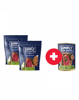 SIMPLY FROM NATURE Snack caini, cerb si para 2 x 300g + conserva vanat si hrisca GRATIS