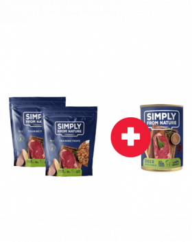 SIMPLY FROM NATURE Recompense dresaj caini 2 x 300g + conserva vanat si hrisca GRATIS