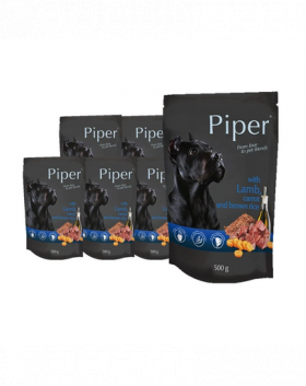 DOLINA NOTECI PIPER set plicuri hrana caini, cu miel, morcov si orez 10x500 g