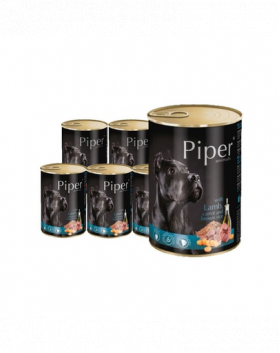 DOLINA NOTECI PIPER Mancare umeda pentru caini adulti, cu miel, morcovi si orez brun 24x400 g