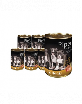 DOLINA NOTECI PIPER Junior Conserve hrana umeda catei, cu pipote de pui si orez 24x400 g