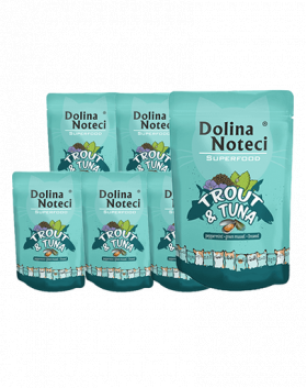 DOLINA NOTECI Superfood Plic hrana pisica, cu ton si pastrav 10x85 g