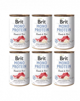 BRIT Mono Protein Lamb &amp; Rice 6x400 g miel si orez, hrana monoproteina caini