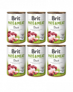 BRIT Pate&amp;Meat duck 6x400 g pate cu rata pentru caini