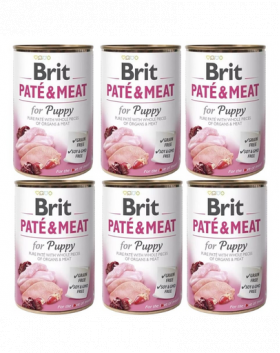 BRIT Pate&amp;Meat puppy 6x400 g pate hrana catelusi, pasare