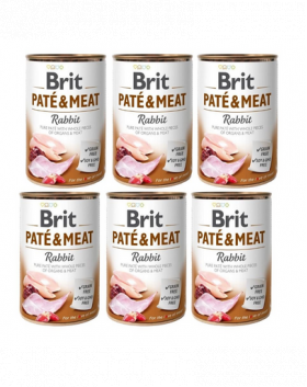 BRIT Pate&amp;Meat rabbit 6x400 g pate cu iepure pentru caini