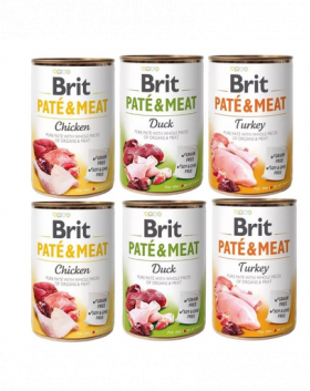 BRIT Pate&amp;Meat Mix arome de pasare 6x400 g pate caini