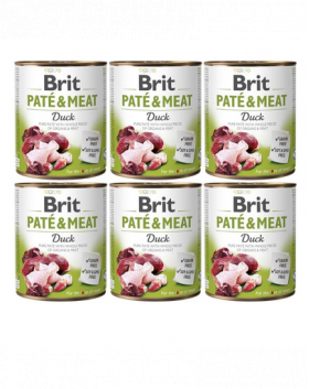 BRIT Pate&amp;Meat Duck 6x800 g pate cu rata, pentru caini