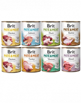 BRIT Pate&amp;Meat Mix arome 8x800 g hrana caini, pate