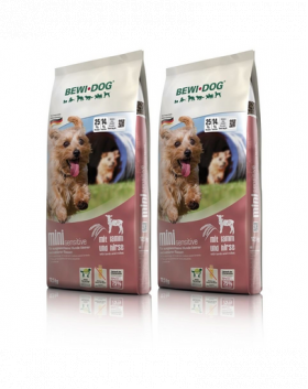 BEWI DOG Mini Sensitive 2 x 12,5 kg hrana uscata caini adulti talie mica, cu miel si mei