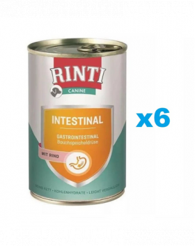 RINTI Canine Intestinal beef 6 x 400 g cu vita, hrana caine