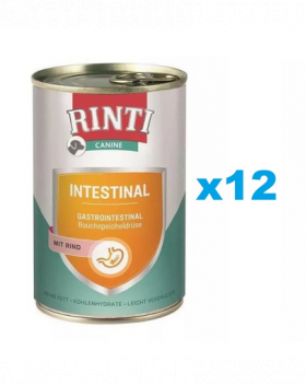 RINTI Canine Intestinal beef 12x400 g cu vita, pentru caini