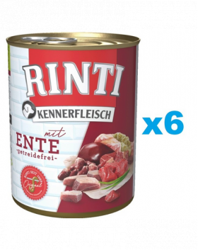 RINTI Kennerfleisch Duck rata 6x800 g conserve hrana caine