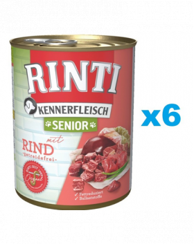 RINTI Kennerfleish Senior Beef 6x400 g cu vita pentru caini mai batrani