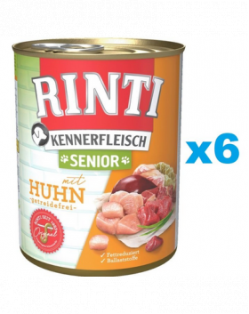 RINTI Kennerfleish Senior Chicken 6x800 g conserve alimente caini, cu pui