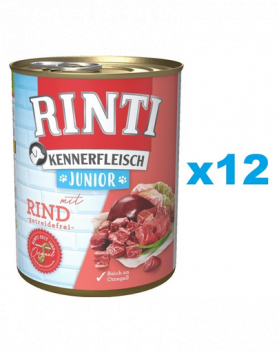 RINTI Kennerfleish Junior Beef 12x800 g cu vita, hrana caini juniori