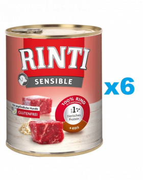 RINTI Sensible vita si orez 6x800 g caini cu alergii alimentare