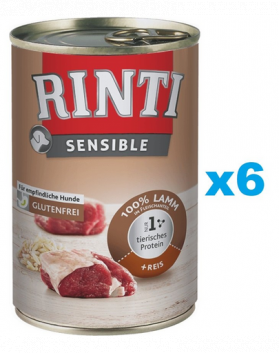 RINTI Sensible miel si orez 6x400 g conserve caini