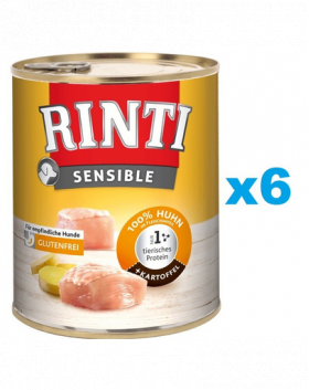 RINTI Sensible pui si cartof 6x800 g hrana caini adulti cu alergii alimentare