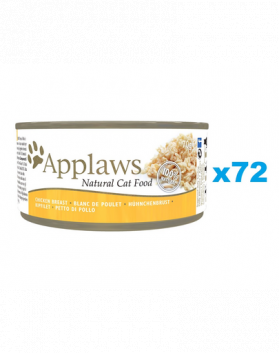 APPLAWS Cat Adult Chicken Breast in Broth 72x70 g conserva hrana pentru pisica, piept de pui in supa