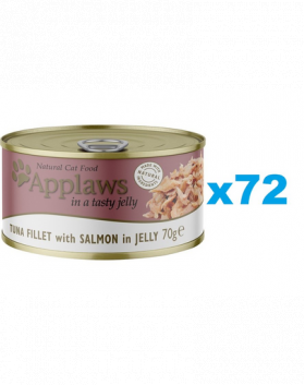 APPLAWS Cat Adult Tuna Fillet with Salmon in Jelly hrana umeda pisici senioare, cu ton si somon in aspic 72x70g