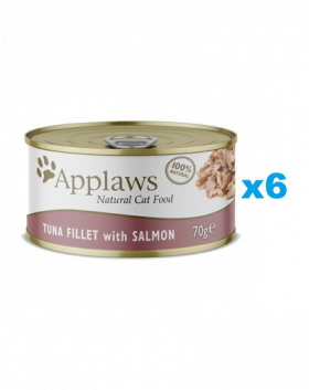 APPLAWS Cat Adult Tuna with Salmon in Broth Conserve mancare pisici, cu ton si somon in sos 6x70 g