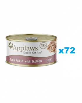 APPLAWS Cat Adult Tuna with Salmon in Broth Set conserve hrana pisica, cu ton si somon in sos 72x70 g