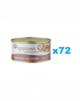 APPLAWS Cat Adult Tuna with Salmon in Broth Conserve pentru pisica, cu ton si somon in sos 72x156 g