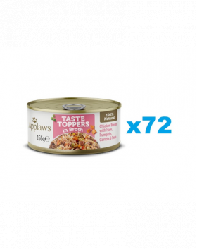 APPLAWS Taste Toppers Set de conserve pentru caini, cu piept de pui, sunca si dovleac in sos 72x156 g