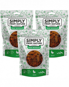 SIMPLY FROM NATURE Meat Noodles din rata pentru caini 3x80 g