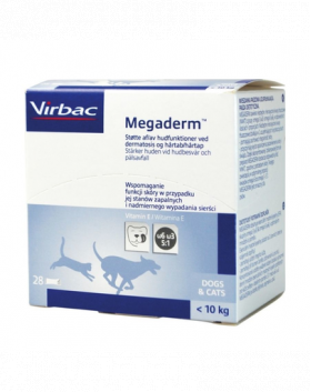 VIRBAC Megaderm 28x4 ml Supliment caini si pisici (pana la 10 kg) cu probleme ale pielii