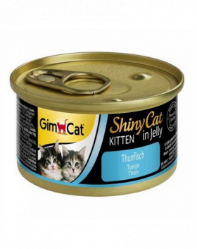 GIMCAT Shiny Cat Kitten Tuna 70 g Conserva pentru pisoi, cu ton in aspic