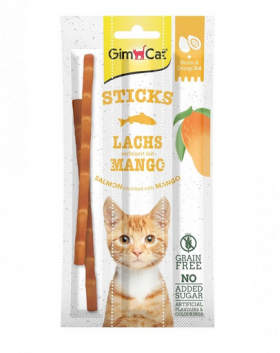 GIMCAT Sticks Salmon&amp;Mango Gustare pentru pisica, cu somon si mango 3 buc.