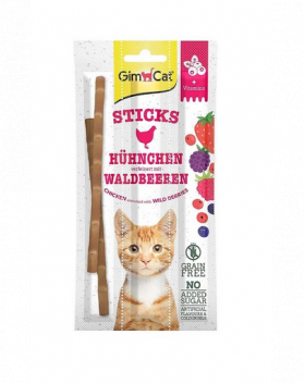 GIMCAT Sticks Chicken&amp;Wild Berries 3 buc. Batoane pentru pisici cu pui si fructe de padure