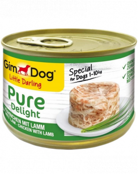 GIMDOG Pure Delight Chicken&amp;Lamb 150 g hrana caini pui si miel, pentru rasa mica