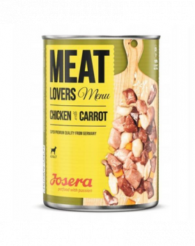 JOSERA Meatlovers menu Hrana umeda pentru caini, cu pui si morcov 800g