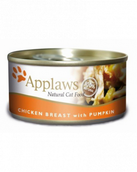 APPLAWS Cat Adult Chicken Breast with Pumpkin in Broth 6x156 g piept pui si dovleac, hrana in sos pentru pisica